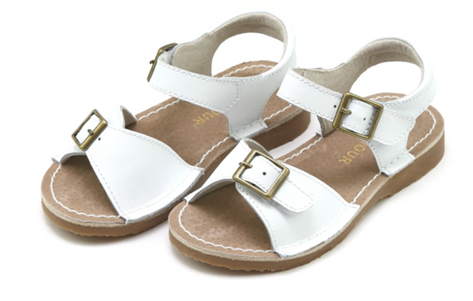 OLIVIA WHITE BUCKLED SANDAL