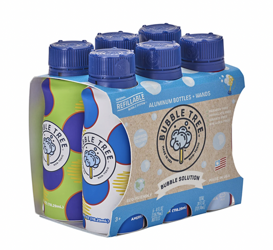 6pk Refillable Bubble System Bottles