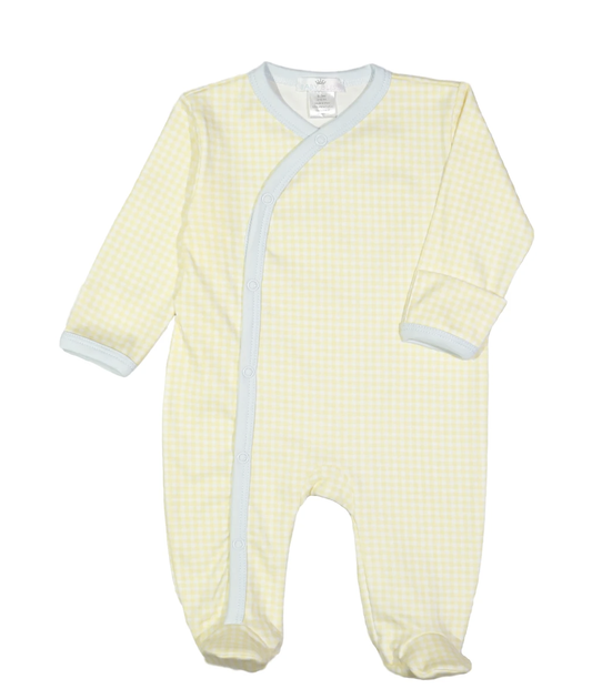 Mason Yellow & Blue Gingham Footie
