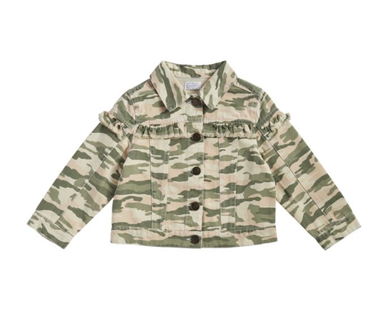 Camo Canvas Ruffle Jacket