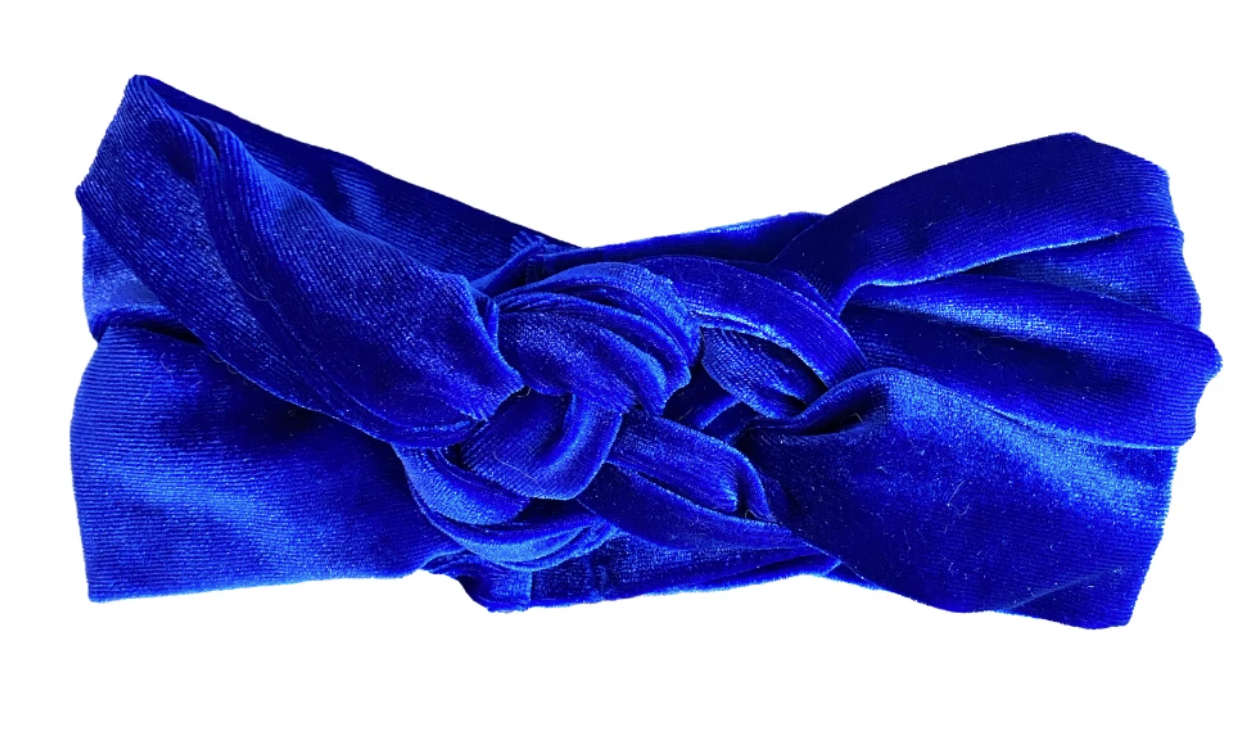 Royal Blue Velvet Infinity Turban