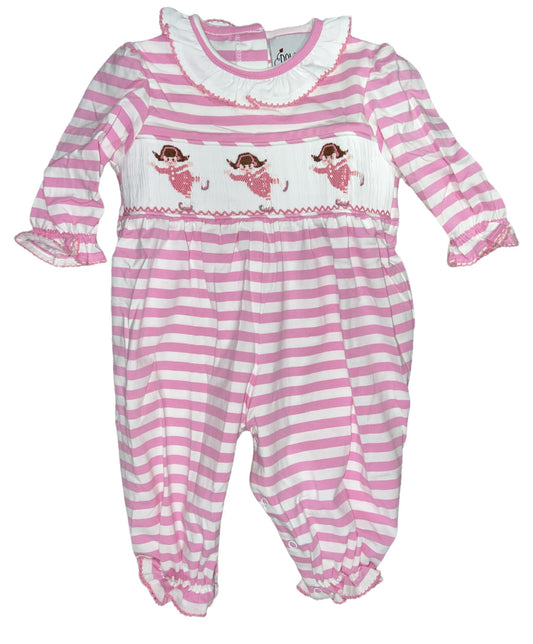 Knit Smocked Ice Skater Romper