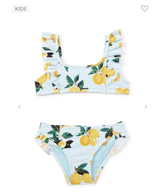 Citrus Print Ruffled Swimsuit