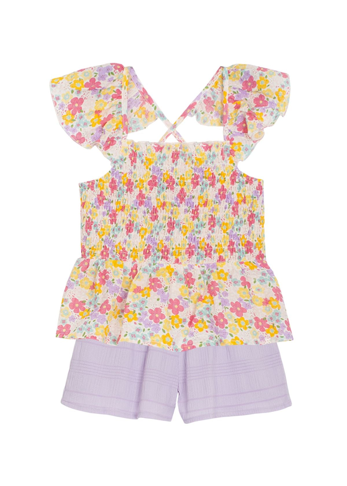 Vibrant Meadows Crepe Chiffon 2pc Set