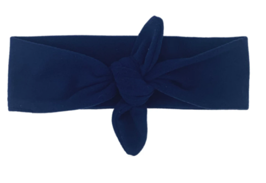 Navy Solid Knotted Headband