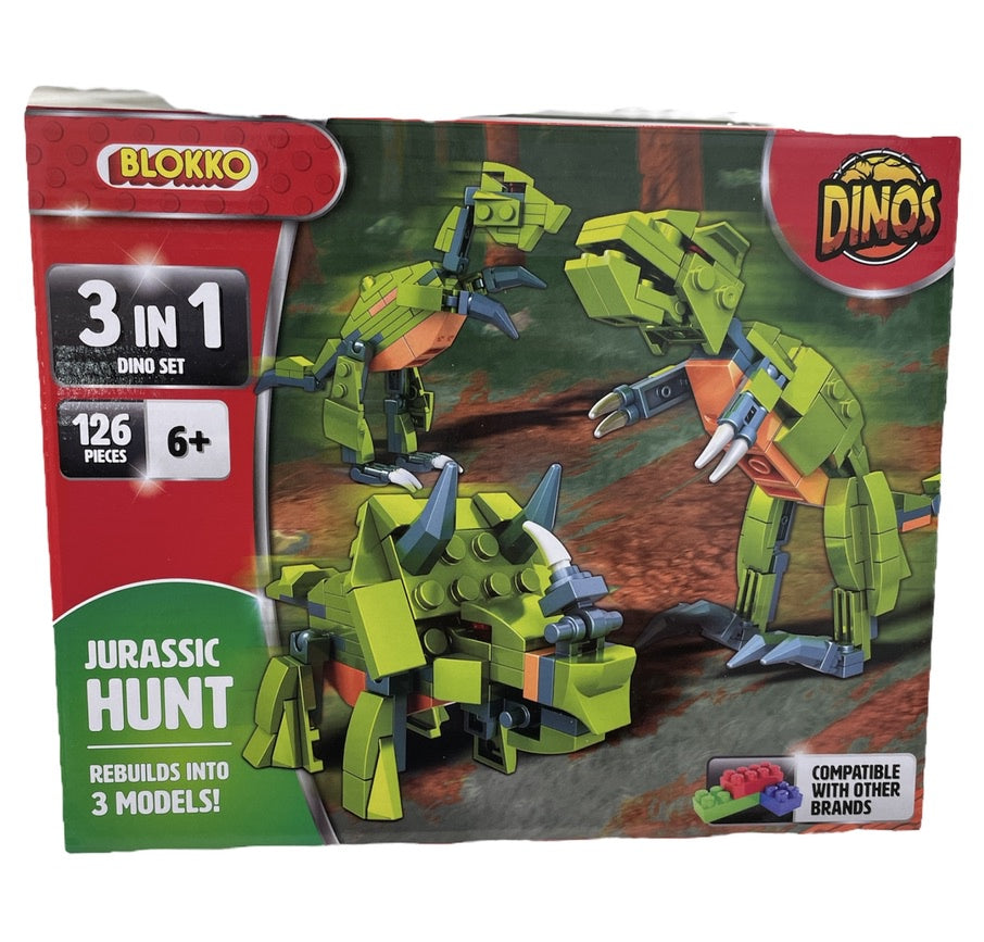 3 in 1 Jurassic Hunt Blokko Kit