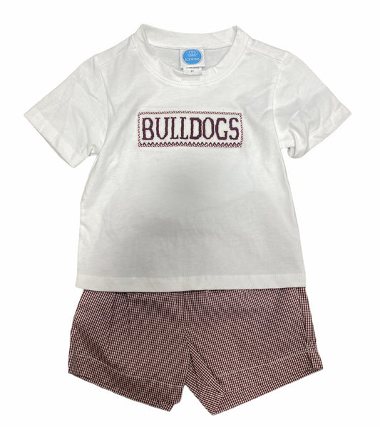 Smocked Bulldogs Boys Shortset