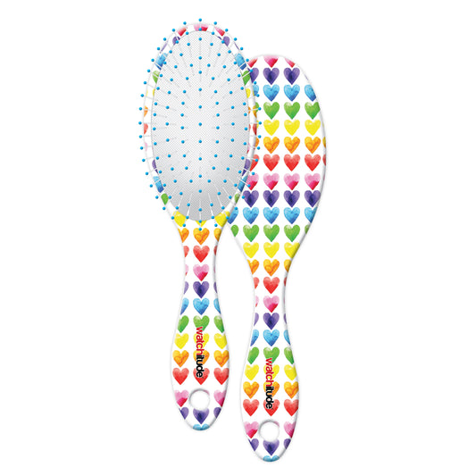 Watercolor Hearts Scented Hairbrush