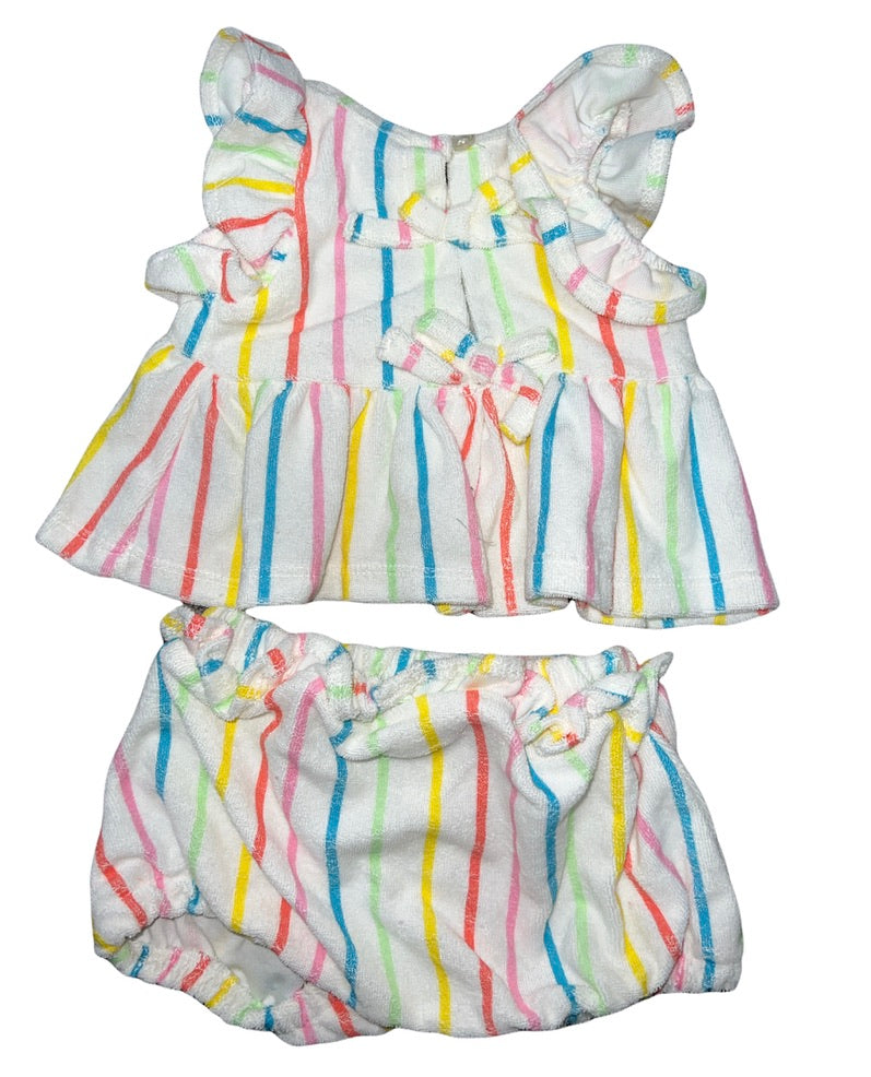 Multi Stripe Terry Cloth Diaper Set
