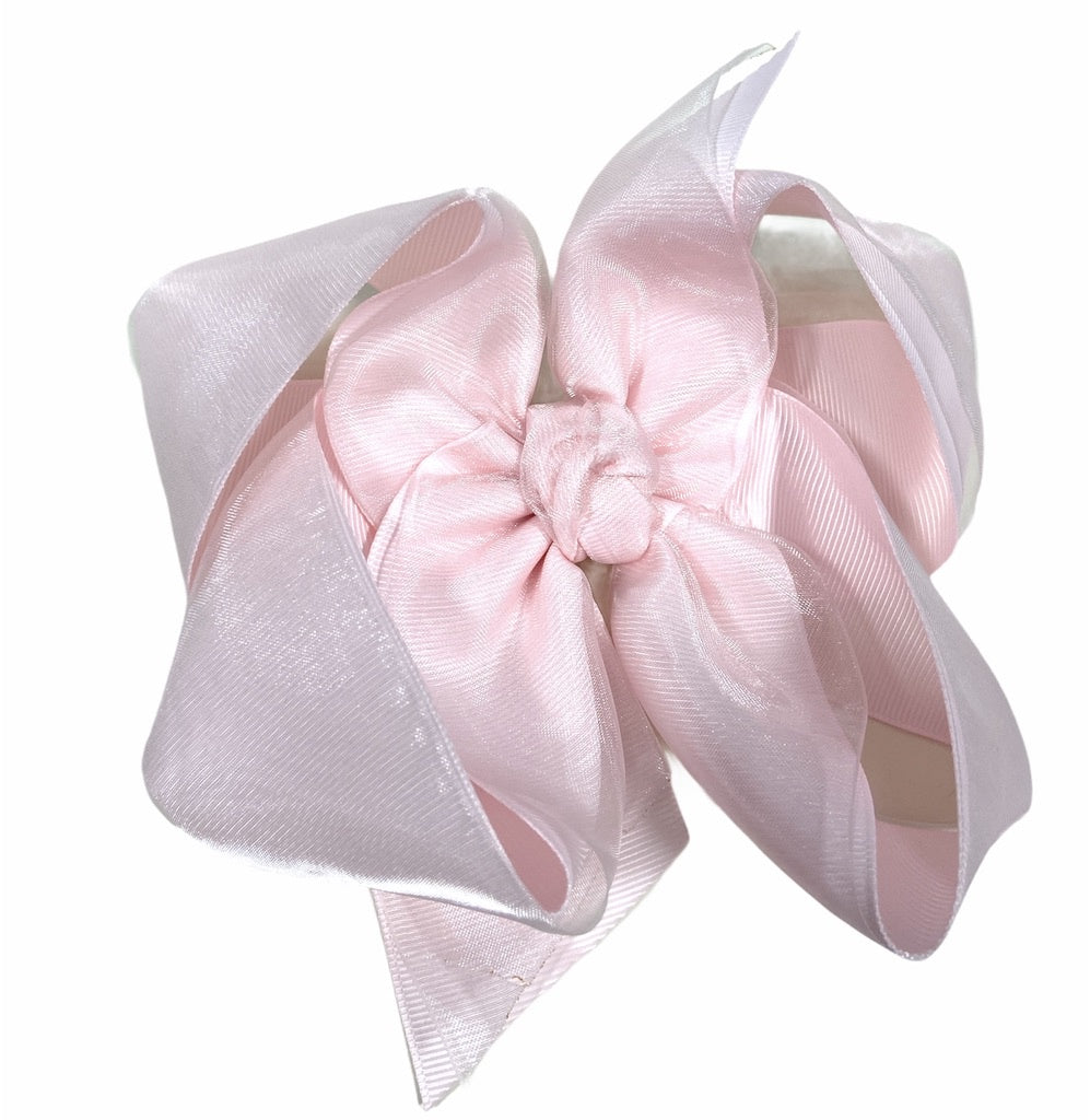 6.5'' XXL Layered Bow Powder Pink