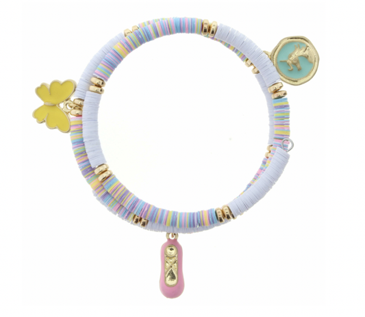 Kids Multi Sequin Wrap w/ Multi Charms Bracelet