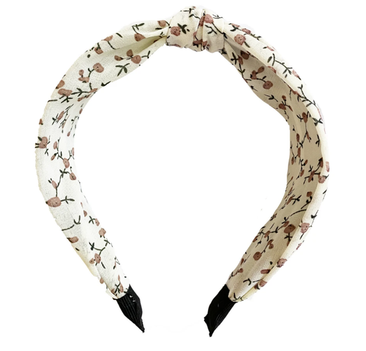 Cream Vintage Floral Headband