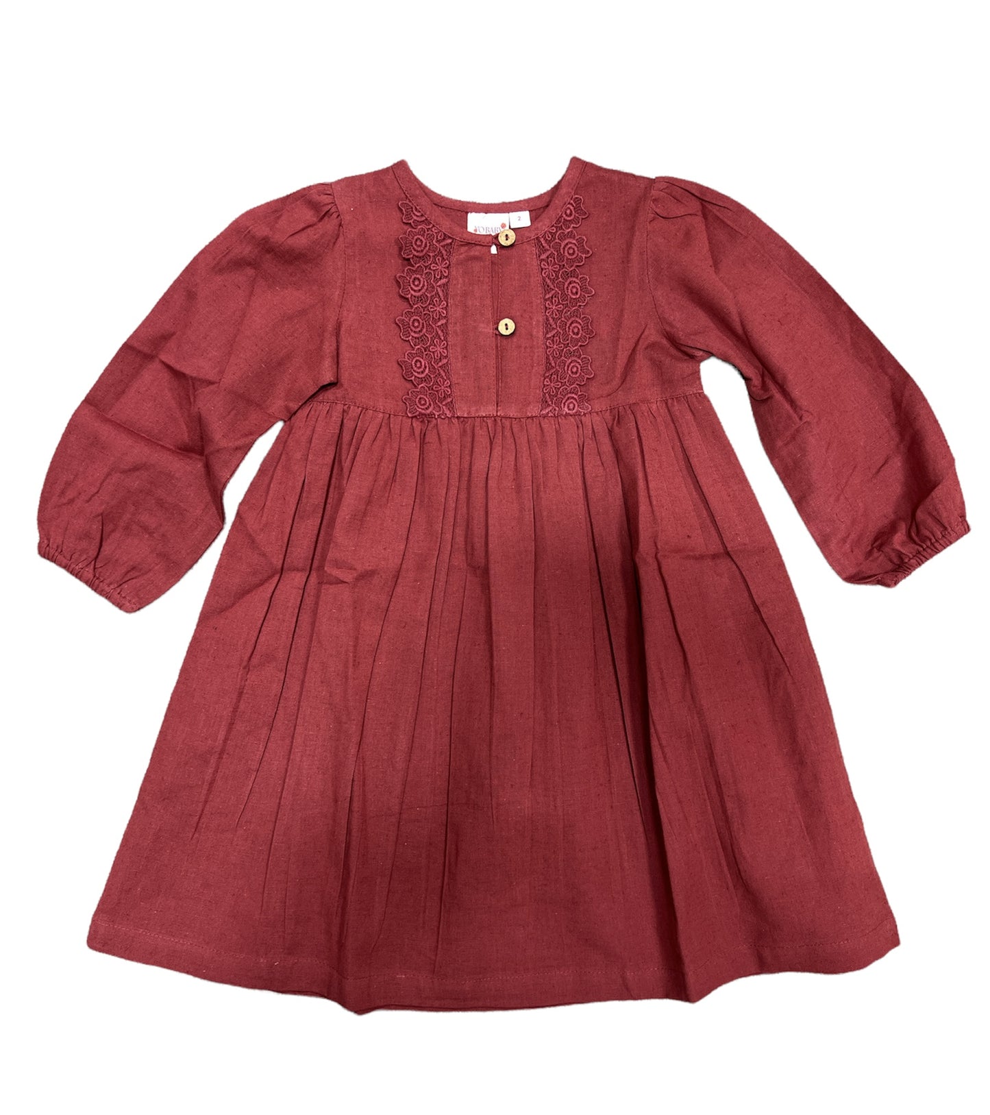 Cranberry Linen Dress