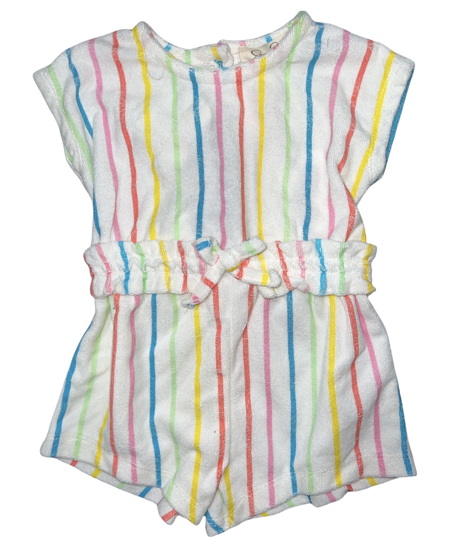 Multi Stripe Terry Cloth Romper