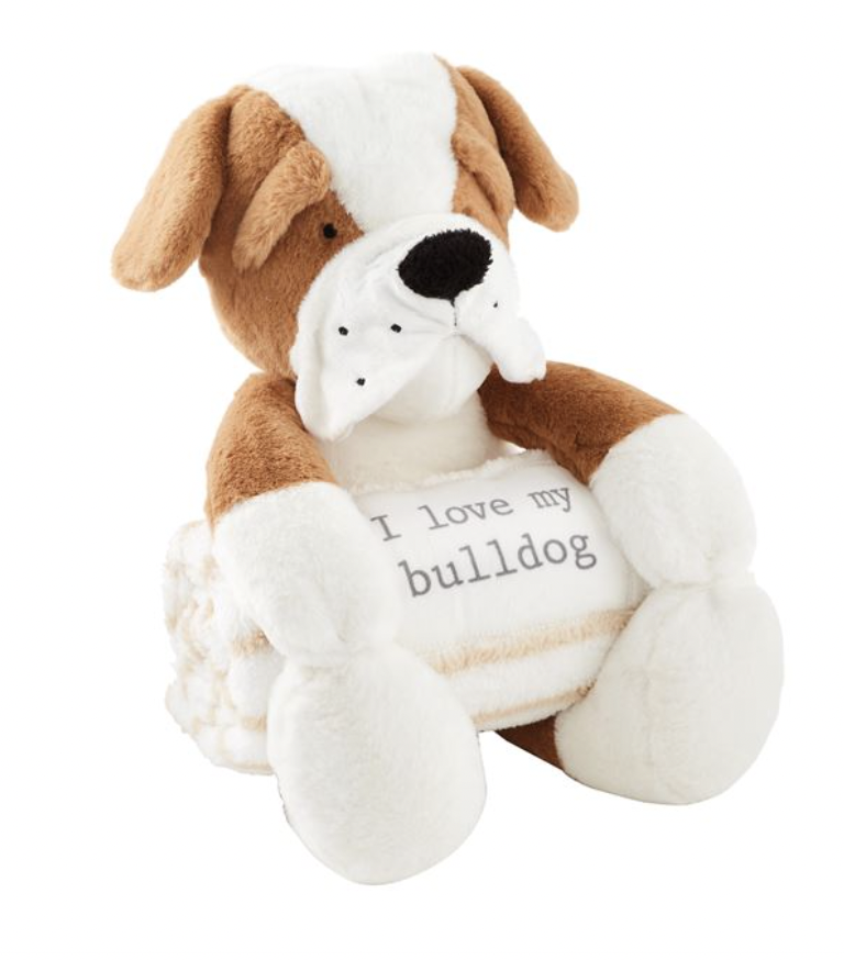 BULLDOG PLUSH WITH BLANKET