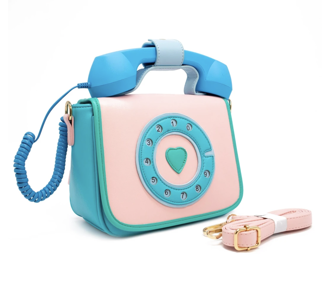 Ring Ring Phone Convertible Handbag Blue