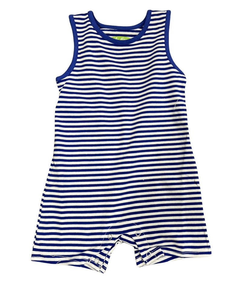 Basic Royal Blue Stripe Boy Shortall