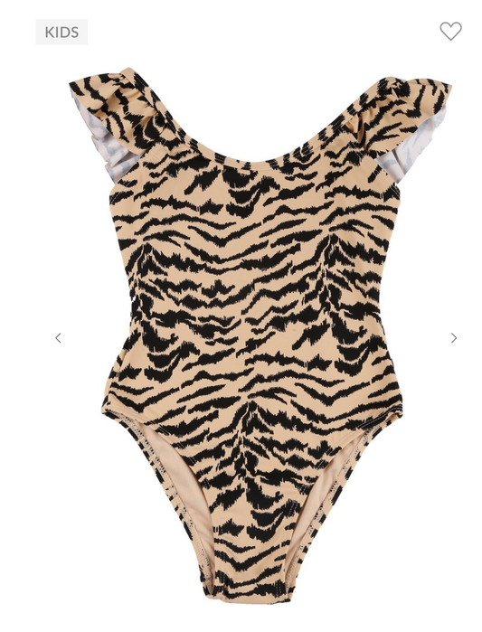 Tiger Print Ruffled Swimsuit