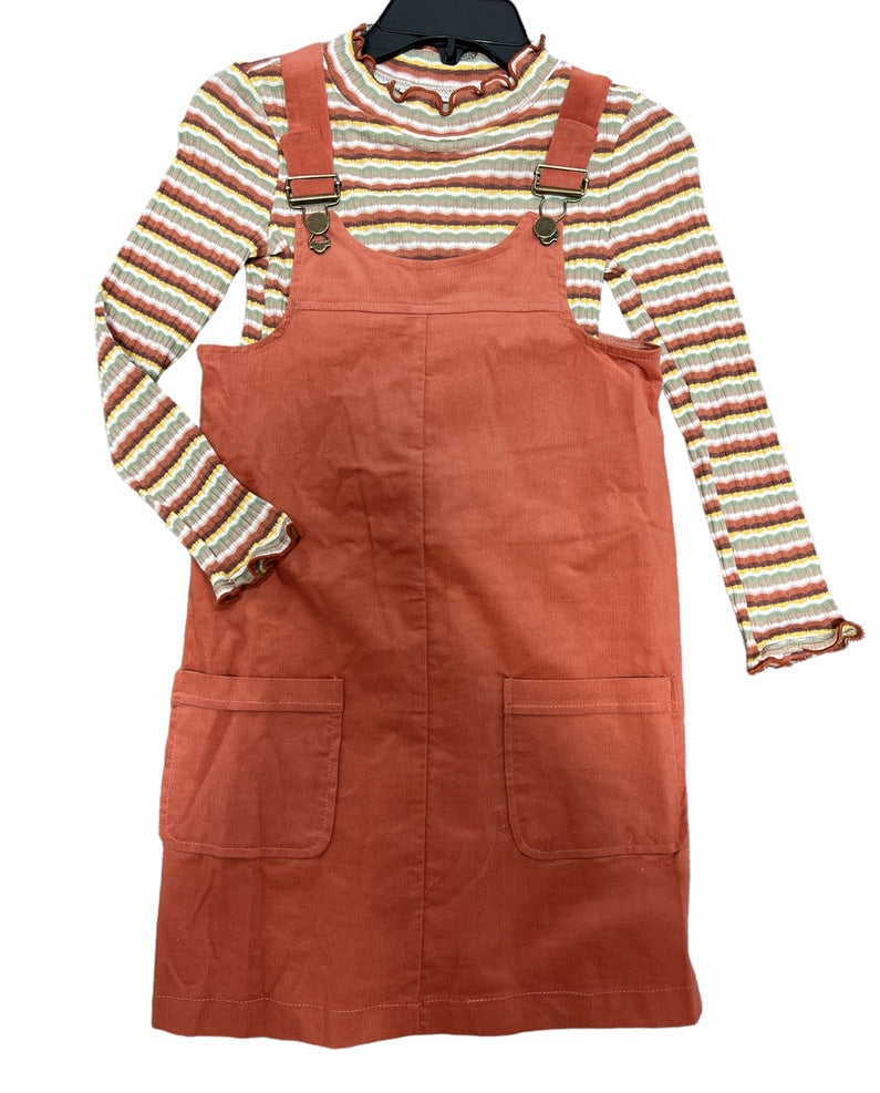 Spice Cord Jumper w/Striped Undershirt
