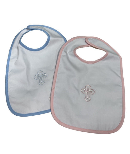 Cross Embroidered Pique Bib
