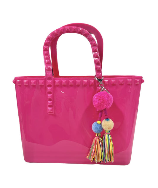 Large Jelly Tote Bag Hot Pink