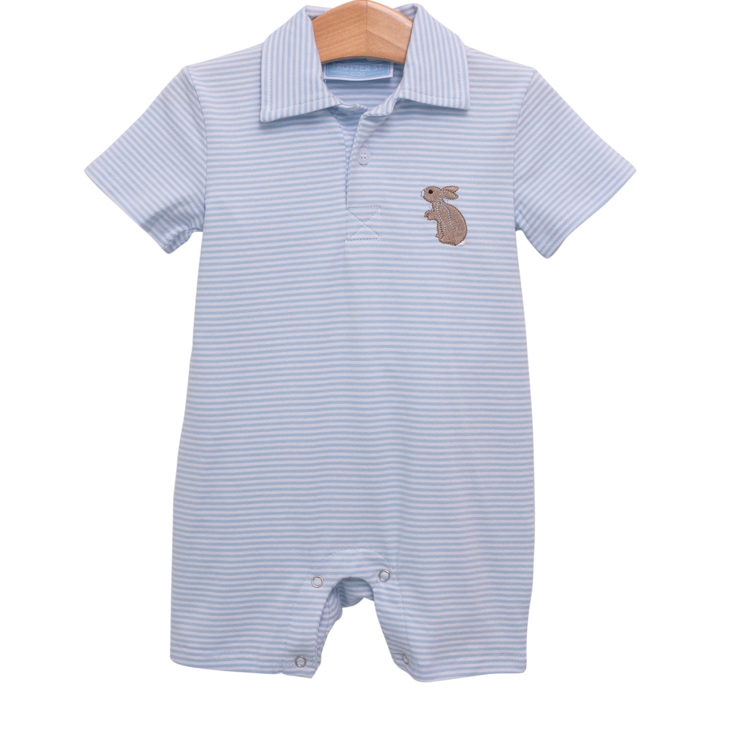 TSK Bunny Embroidery Polo Romper