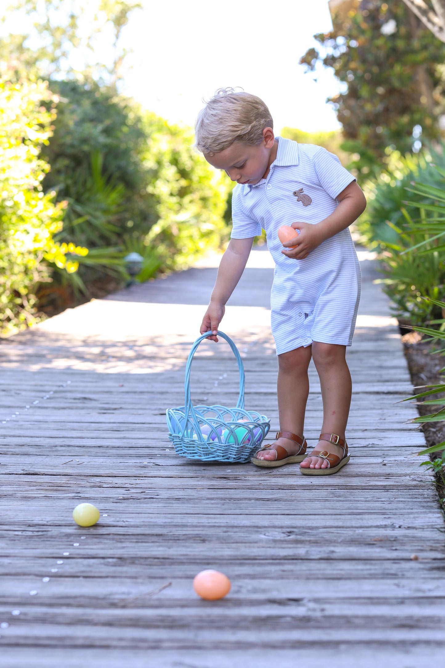 TSK Bunny Embroidery Polo Romper