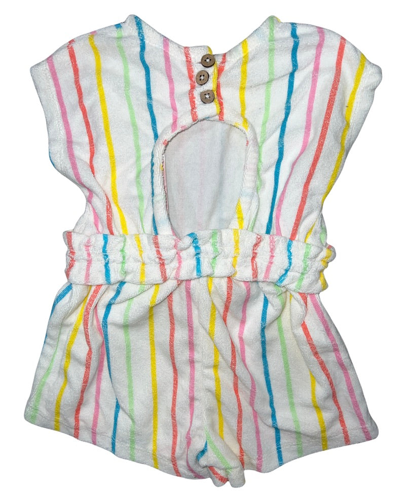 Multi Stripe Terry Cloth Romper