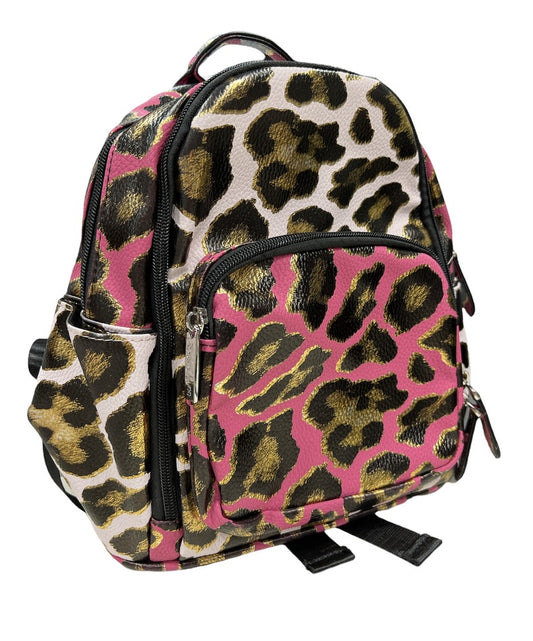 2 Tone Leopard Backpack Purse