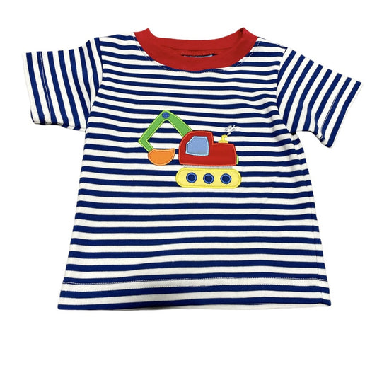 Excavator Truck Royal Blue Stripe Tee