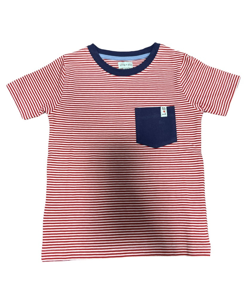 Red/Blue Stripe Tee
