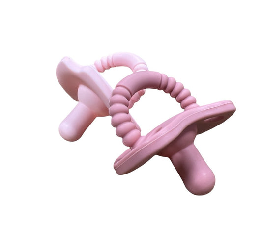 Pack of 2 Sili Soother- Speckled Pink/Mauve