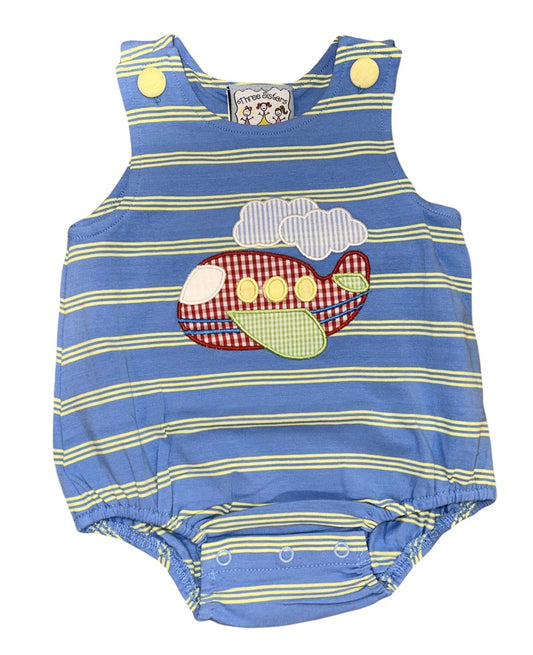 Airplane Applique Boys Bubble