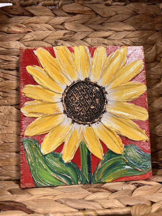 6x6 Sunflower w/Leaves