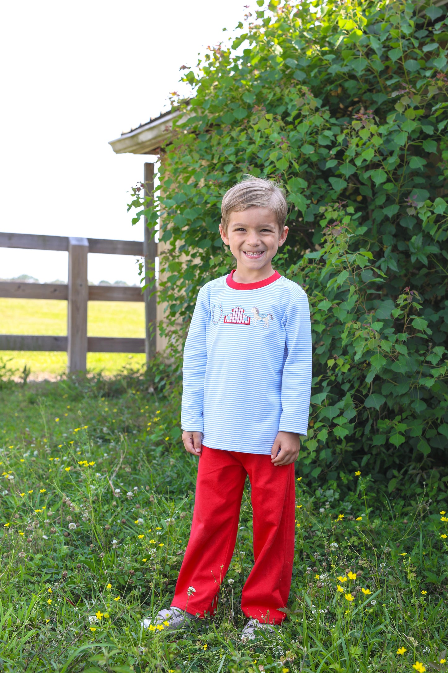 TSK Horse & Stable Applique Pants Set