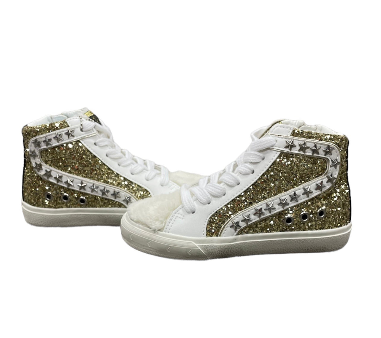 Vintage Havana Margo Gold Glitter Fur High Top