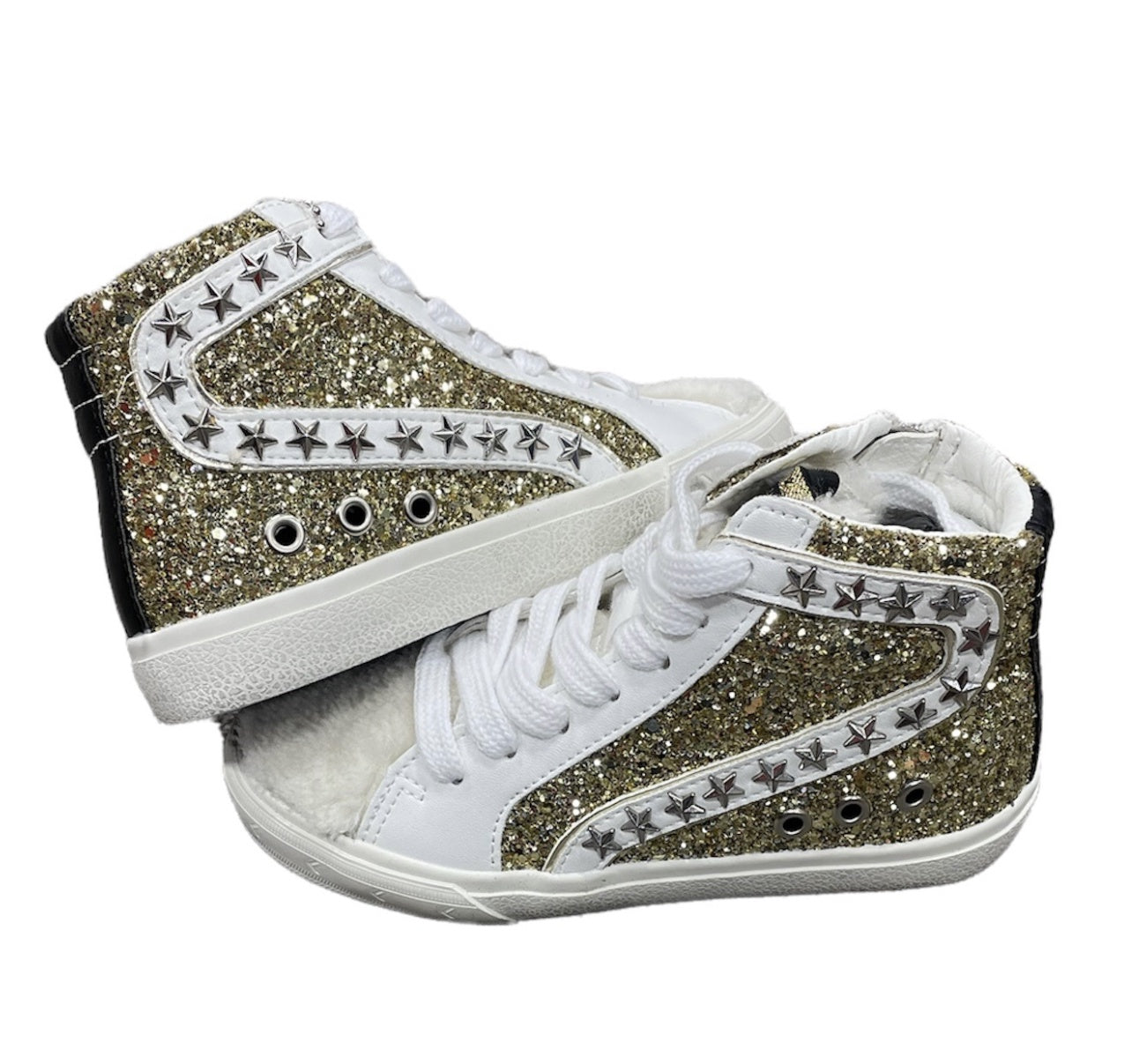 Vintage Havana Margo Gold Glitter Fur High Top