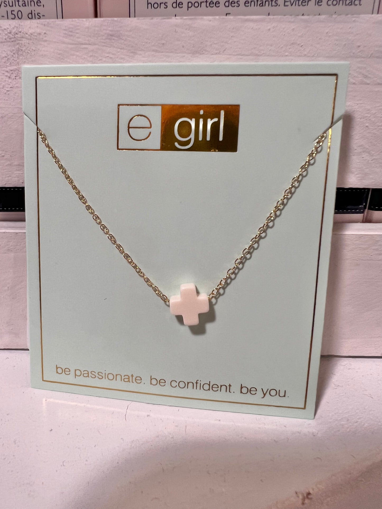 Enewton Egirl 14" Signature Cross Offwhite Necklace