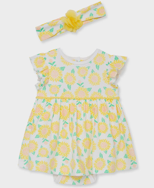 Sunflower Bodysuit Dress w/ Headband