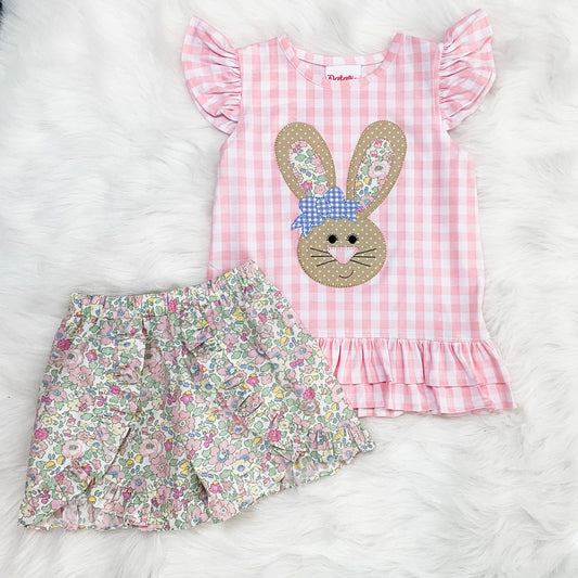 NG Pink Check Bunny Short Set