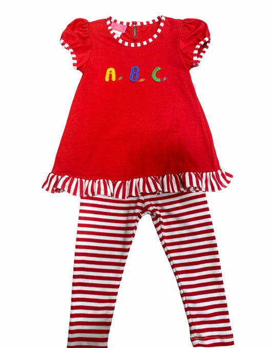Back to School Red Tunic w/Leggings