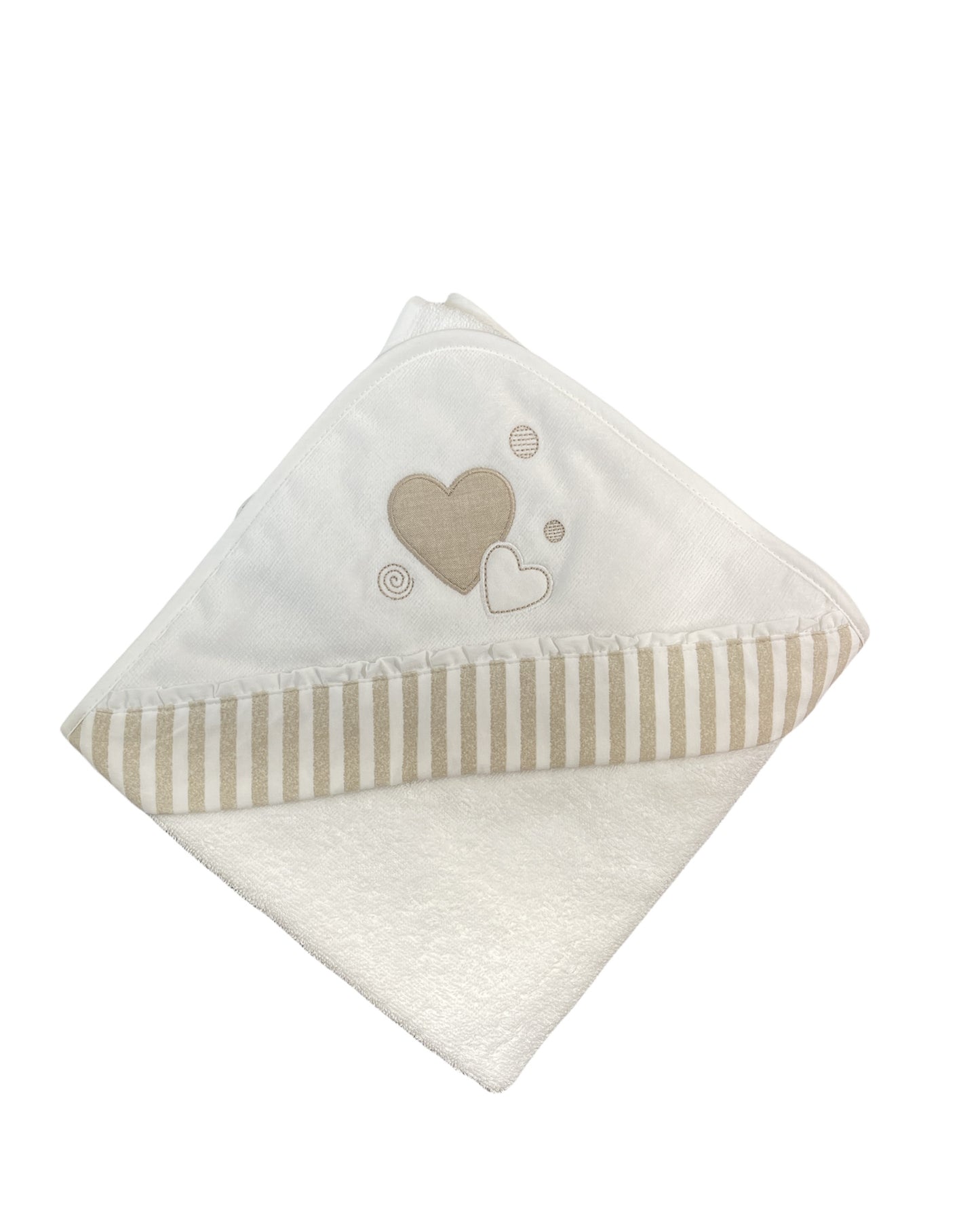 Taupe Heart Hooded Towel