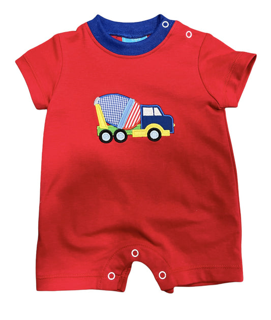 Solid Red Cement Mixer Romper