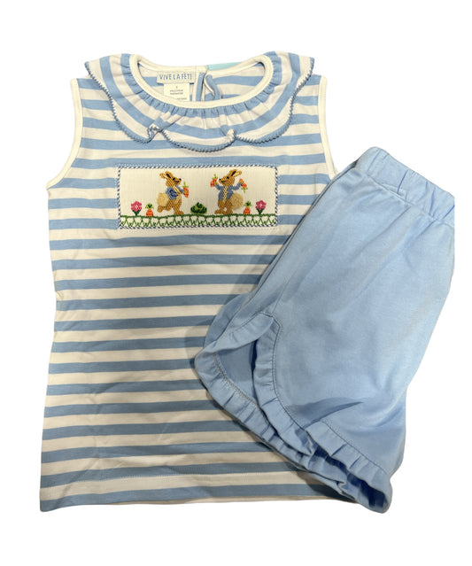 Peter Cottontail Girl Smock Short Set