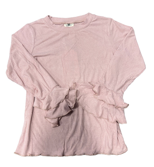 Blush Ruffle Long Sleeve Basic Top