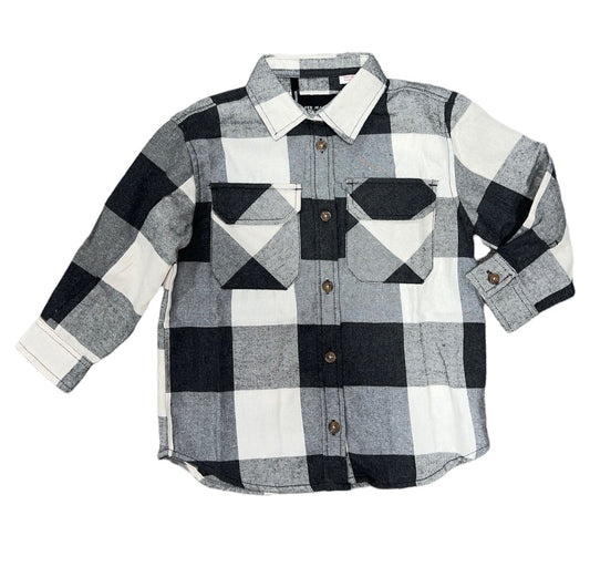Silver Jeans Charcoal Plaid Over Shirt
