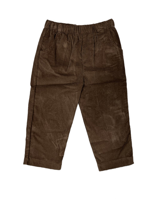 Brown Corduroy Pull on Pants w/ Pockets