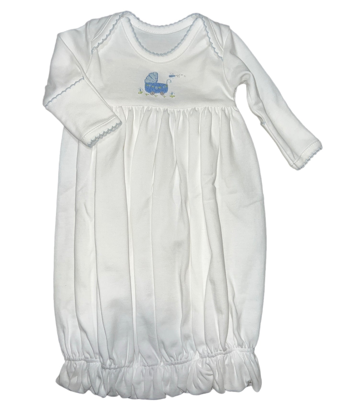 Squiggles Blue Baby Carriage Gown