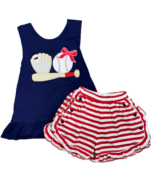 TS Baseball Girls Short Set