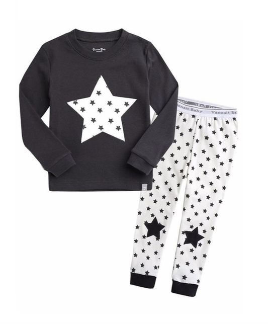 Mono Star Black Long Sleeve PJ's